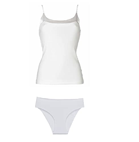 Coordinato da donna slip + canotta spalla larga/stretta varie taglie colore bianco - Home Shopping Italia 