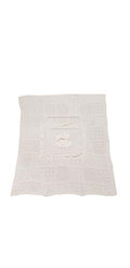 Copertina carrozzina bambino/a scialletto per nascita in cotone 75 x 90 cm vari modelli e colori (IG083/2 PANNA) - Home Shopping Italia 