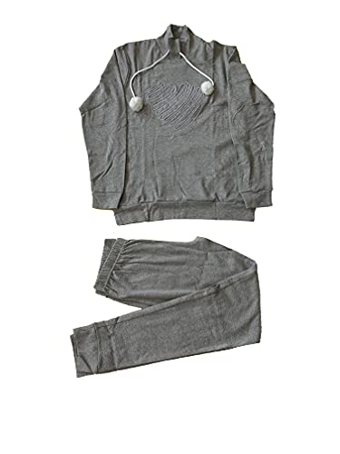 Oronero Pigiama da Donna in Caldo Cotone Lungo Due Pezzi Rosa Grigio Varie Taglie Art. 1015 - Home Shopping Italia 