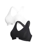 Lady Bella P1350 Reggiseno Sportivo Cotone Donna Traspirante - Brassiere Coppe Preformate non Imbottite e Senza Cuciture - Senza Ferretto e Ganci per Sport e Tempo Libero (Bi-Pack Bianco/Nero, Medium) - Home Shopping Italia 