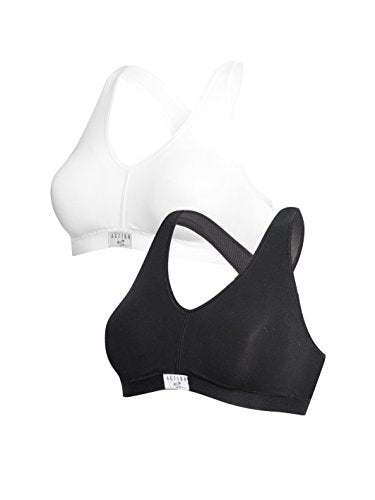 Lady Bella P1350 Reggiseno Sportivo Cotone Donna Traspirante - Brassiere Coppe Preformate non Imbottite e Senza Cuciture - Senza Ferretto e Ganci per Sport e Tempo Libero (Bi-Pack Bianco/Nero, Medium) - Home Shopping Italia 