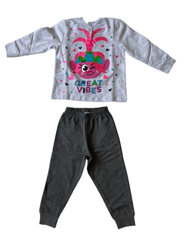 Sabor Pigiama Lungo Due Pezzi in Caldo Cotone Felpato Bambina e Ragazza Art. A5886 - Trolls - Home Shopping Italia 
