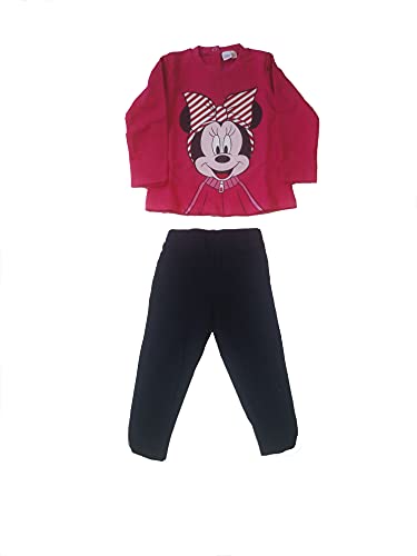 Completo lungo in felpa Topolina due pezzi Cotone interlock Art. WO4014 bimba e neonata (Fuxia (6-9 mesi)) - Home Shopping Italia 