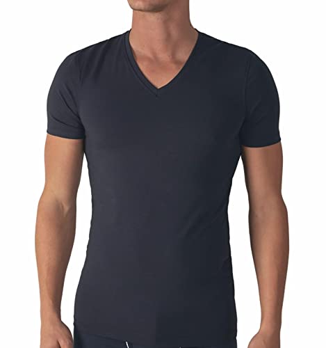 3 Magliette Intime Uomo Cotone Caldo Termico Scollo a V e Girocollo Pacco da 3 T Shirt Manica Corta Cotone Caldo (S, 3 Scollo V Blu) - Home Shopping Italia 