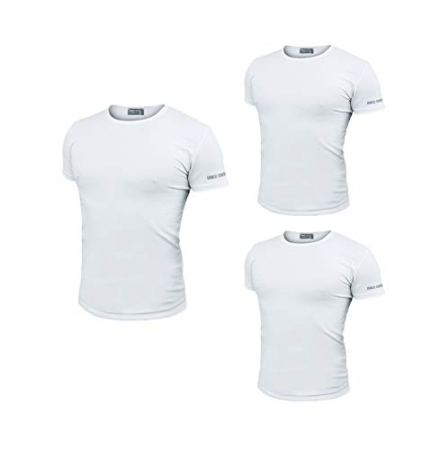 Enrico Coveri 3 t-Shirt Uomo Mezza Manica Girocollo Cotone bielatico Art ET1000 (7/XXL, Bianco) - Home Shopping Italia 