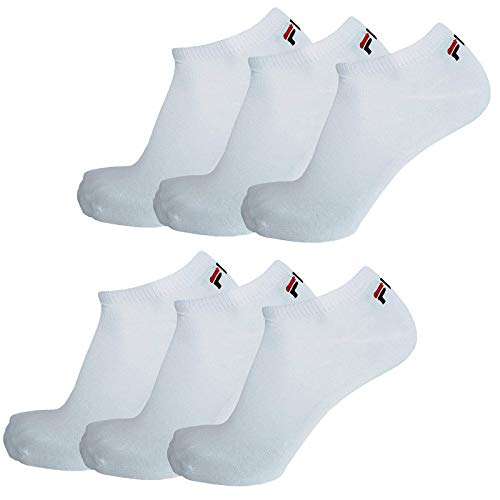 Fila 6 paio calzini, Invisible Sneakers unisex, 35-46 bianco e nero - bianco, 43-46 (9-11 UK) - Home Shopping Italia 