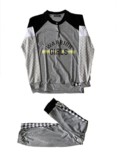 Generic Pigiama da donna lungo in cotone due pezzi vari modelli e taglie rosa grigio - Exclusive - Home Shopping Italia 