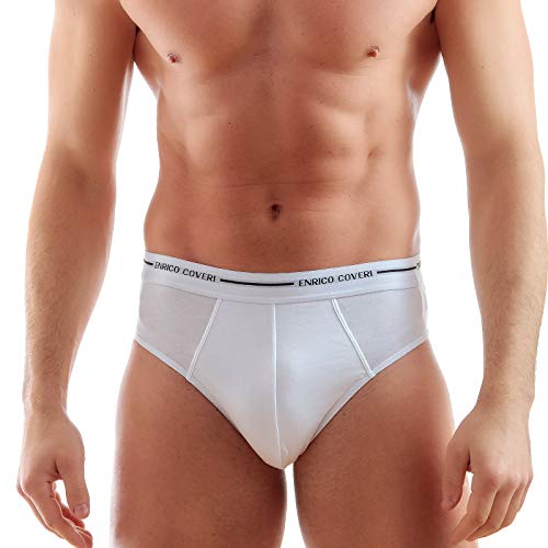 ENRICO COVERI slip in cotone elasticizzato uomo art. ES1000 (6pz) - 5, Bianco - Home Shopping Italia 