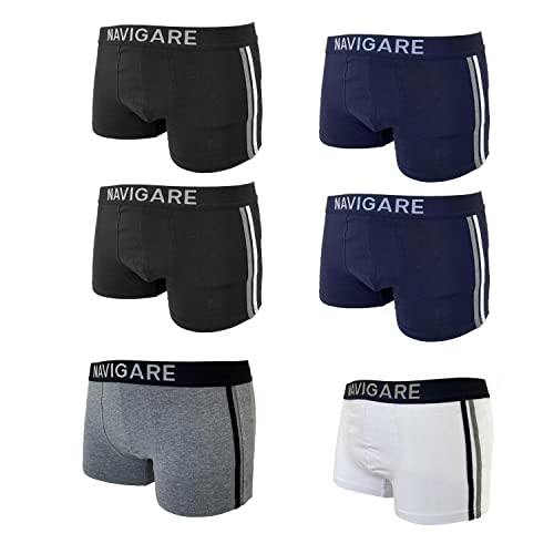 6 Boxer Uomo in Cotone bielastico Navigare Colori Assortiti Art. 347 (7/XXL) - Home Shopping Italia 