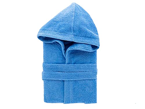 Generico Accappatoio in Spugna 100% Cotone con Cappuccio Uomo/Donna (Azzurro, XXL) - Home Shopping Italia 
