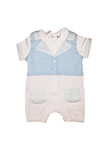 BIDIBIMBO Tutina Pagliaccetto Neonato Mezza Manica Camicia Cotone Limited Edition Art.202 Bianco (6/9 Mesi) - Home Shopping Italia 