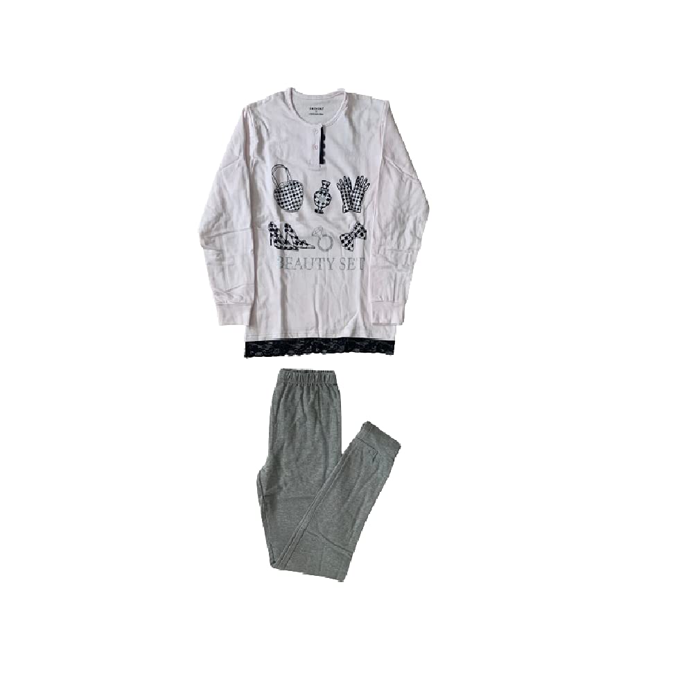 Oronero Pigiama da Donna Lungo Due Pezzi in Caldo Cotone Varie Taglie e Colori Art. OD1031 - Home Shopping Italia 