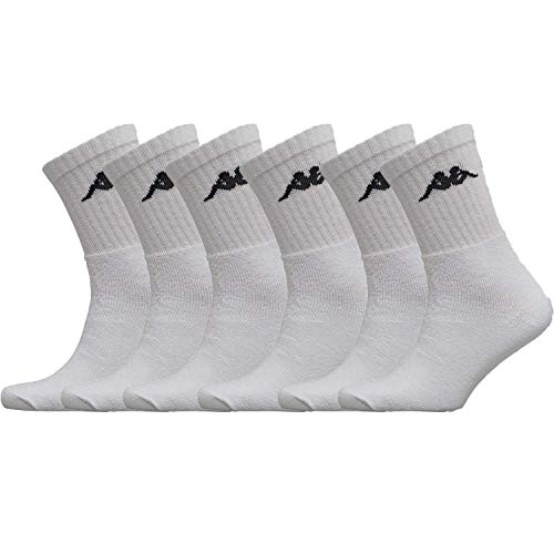 Kappa 6 Paia Calze Calzini Tennis in Spugna In Cotone Ring MOD. K002 (45/47, Nero) - Home Shopping Italia 