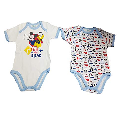 2 Body Americano Neonato/a Mezza Manica in Cotone Caldo Minnie e Mickey Disney (6 Mesi, WF2002) - Home Shopping Italia 