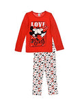 Minnie- Pigiama Lungo da Bambina, Motivo: Topolino, da 3 a 8 Anni, Colore: Rosso/Bianco Rouge/Blanc 8 Anni - Home Shopping Italia 