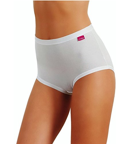 JADEA -Slip CULOTTA Vita Alta Donna in Cotone Modal Art. 787 - Confezione da 6 Pezzi - Disponibile nei Colori Bianco e Nero - Home Shopping Italia 