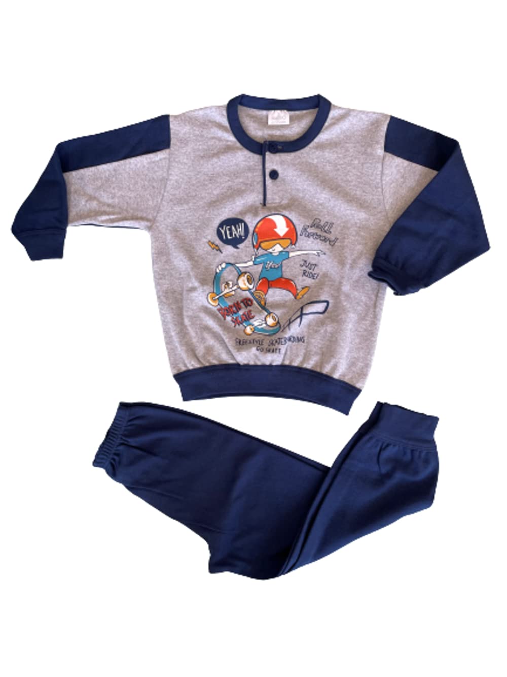 Sogno Sondesto Pigiama Serafino Due Pezzi Lungo Bambino e Ragazzo Cotone Interlock - Home Shopping Italia 