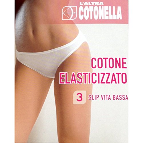 3 Slip Vita Bassa Donna l'altra Cotonella 3165 Cotone Elasticizzato Taglia 3 col.Bianco - Home Shopping Italia 