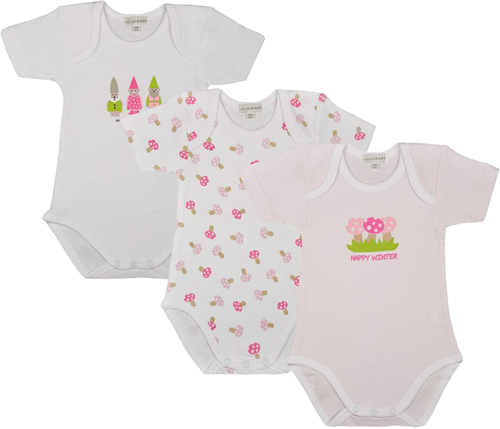 6 body da neonato neonata rosa celeste spalla larga mezza manica caldo cotone o cotone - Home Shopping Italia 
