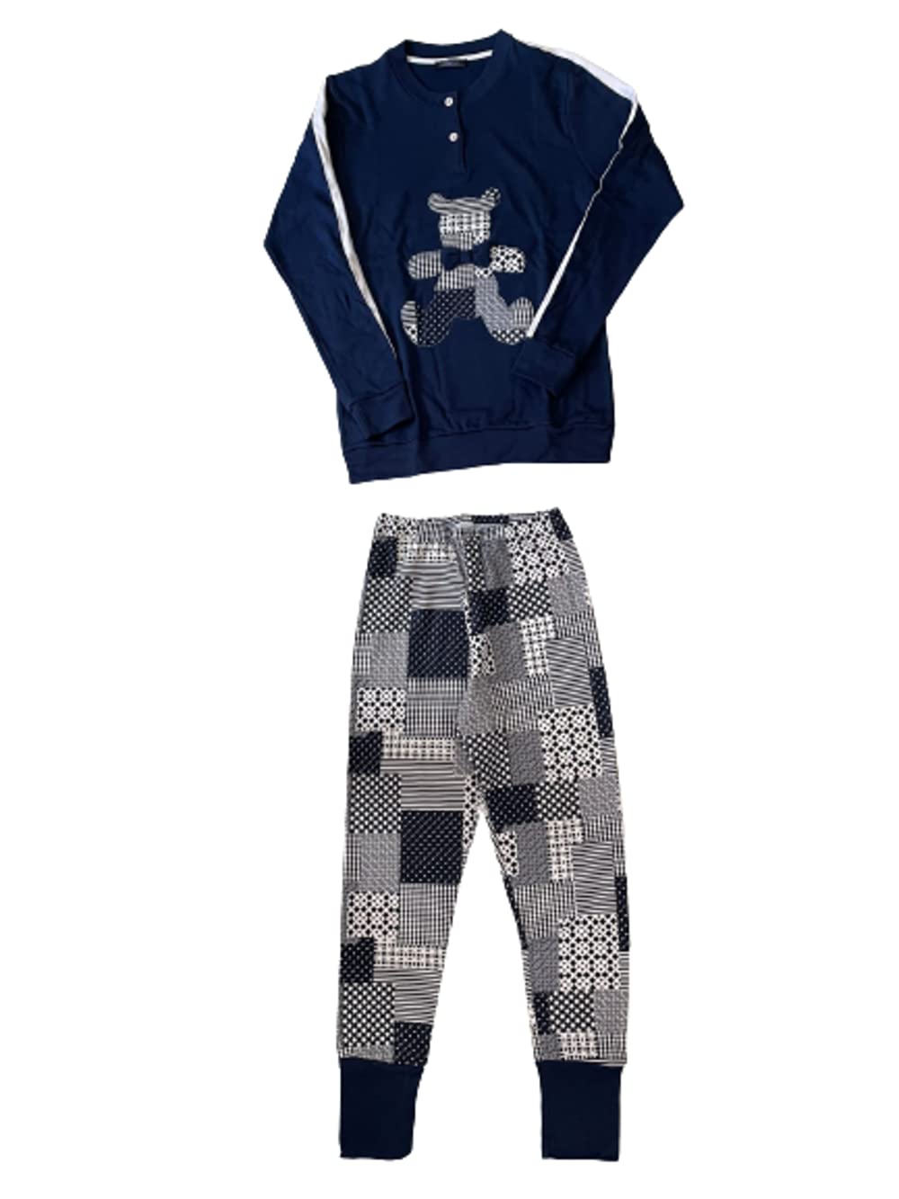 Caracter Pigiama Collo Serafino Donna Cotone Interlock Due Pezzi Art. P1352 - Exclusive - Home Shopping Italia 