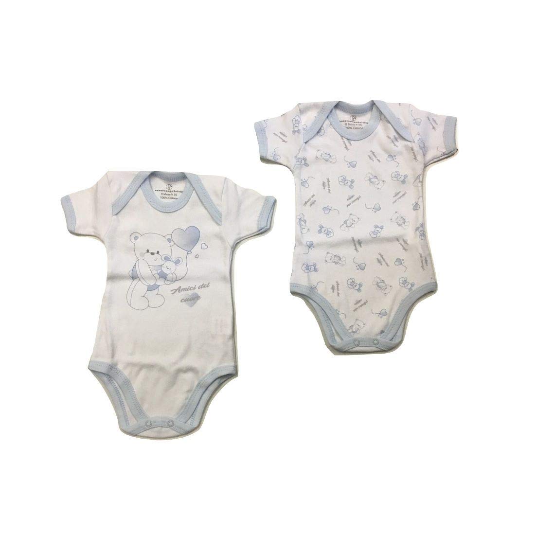 6 body da neonato neonata rosa celeste spalla larga mezza manica caldo cotone o cotone - Home Shopping Italia 