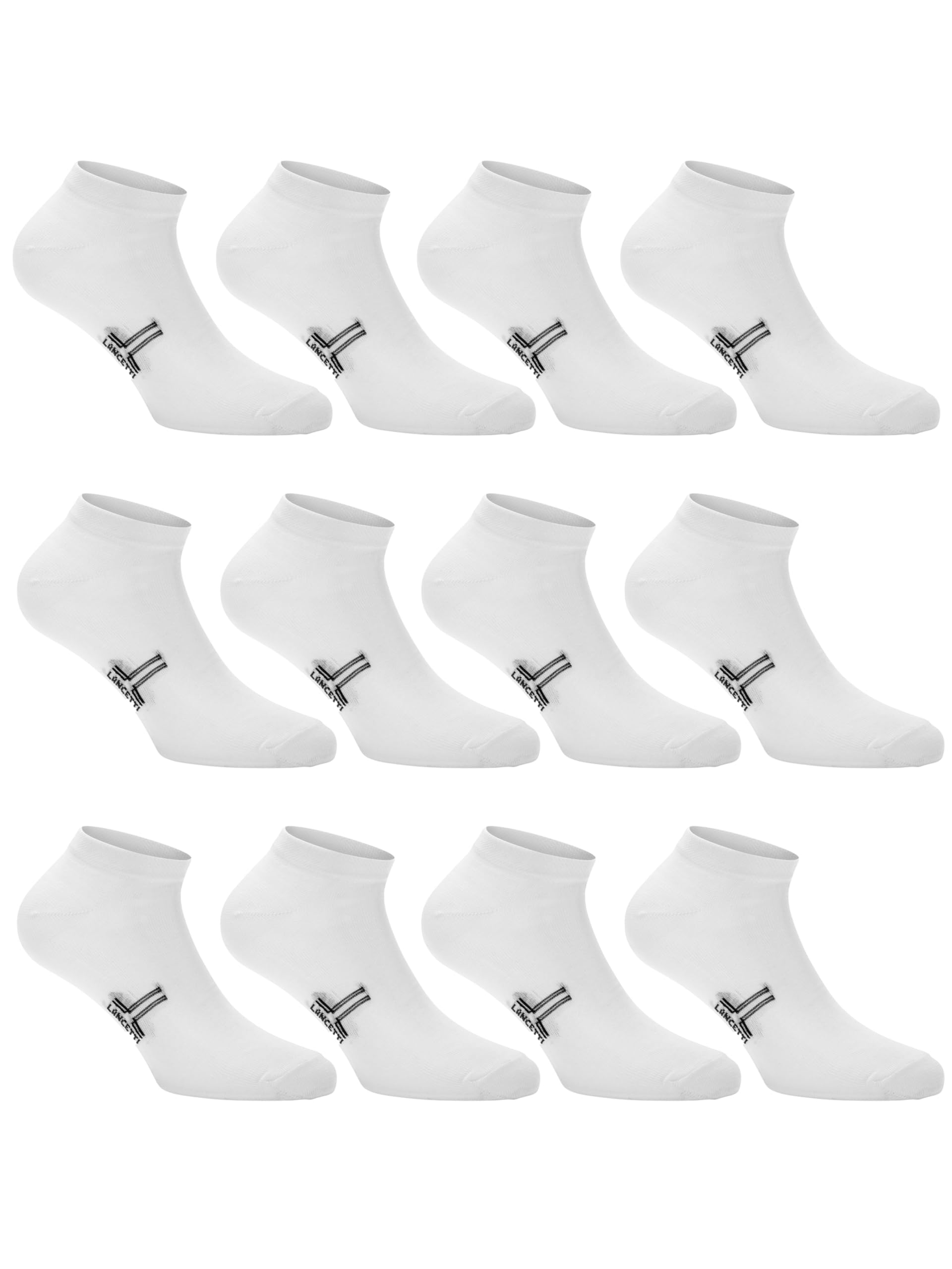 LANCETTI - 12 Paia Calzini Corti Sneaker per Uomo o Donna, Fantasmini in Cotone Filo di Scozia - Home Shopping Italia 