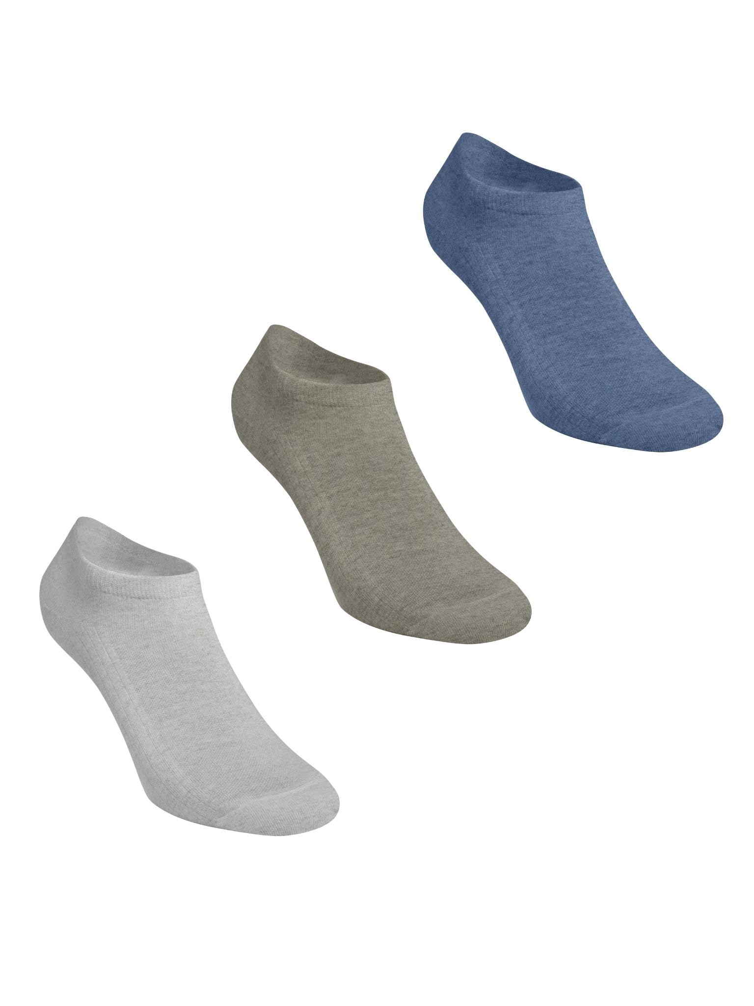 Pompea 3 Paia Calzini Uomo in Cotone, Calze Corte alla Caviglia con Punta e Tallone Rinforzati - Home Shopping Italia 