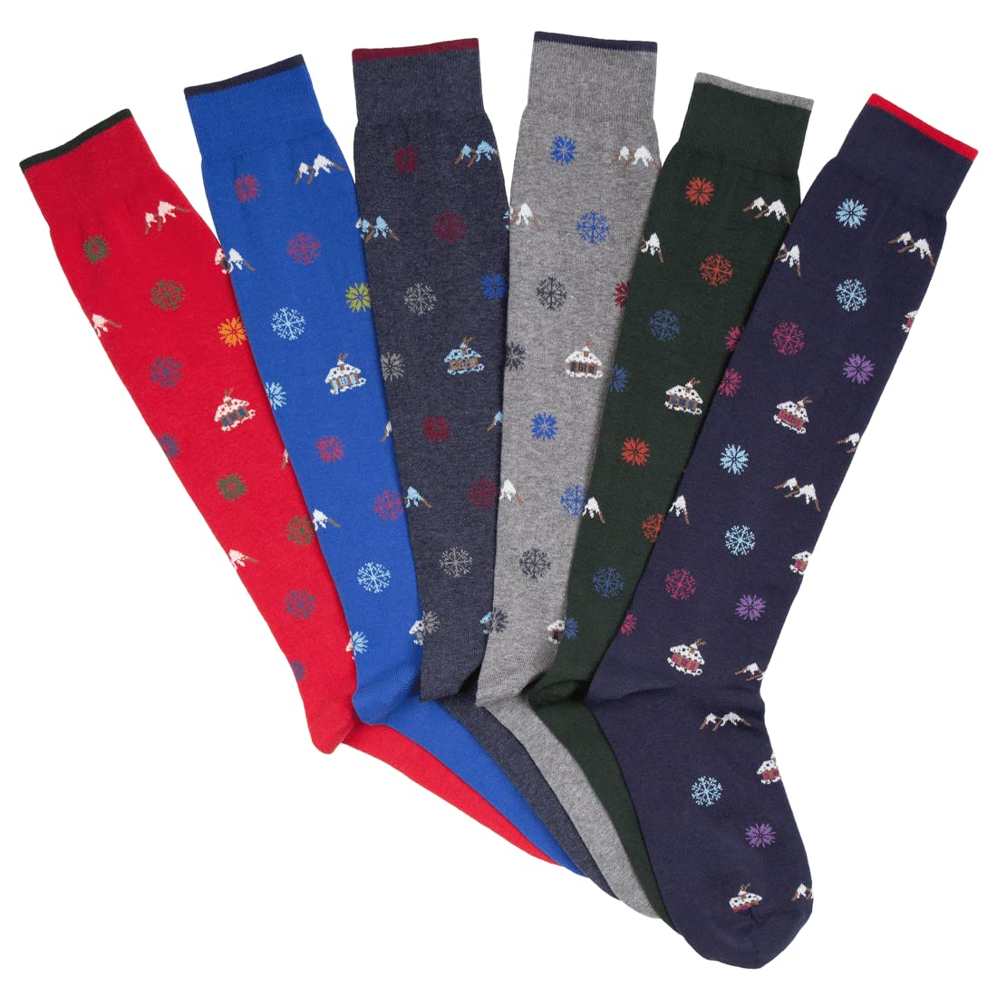 Generic 6 paia calze lunghe o corte primavera estate autunno inverno cotone caldo cotone fantasie e colorazioni assortite taglia unica IMMAGINI INDICATIVE (Lunga caldo cotone, Fantasie astratte) - Home Shopping Italia 