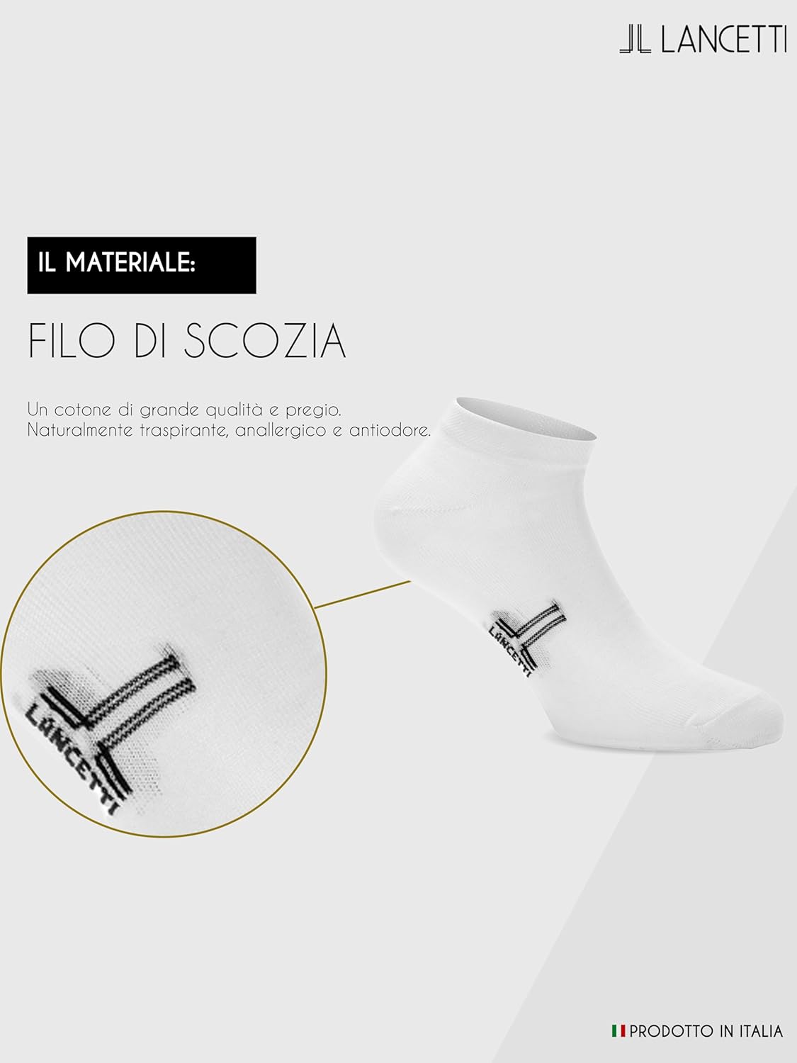 LANCETTI - 12 Paia Calzini Corti Sneaker per Uomo o Donna, Fantasmini in Cotone Filo di Scozia - Home Shopping Italia 