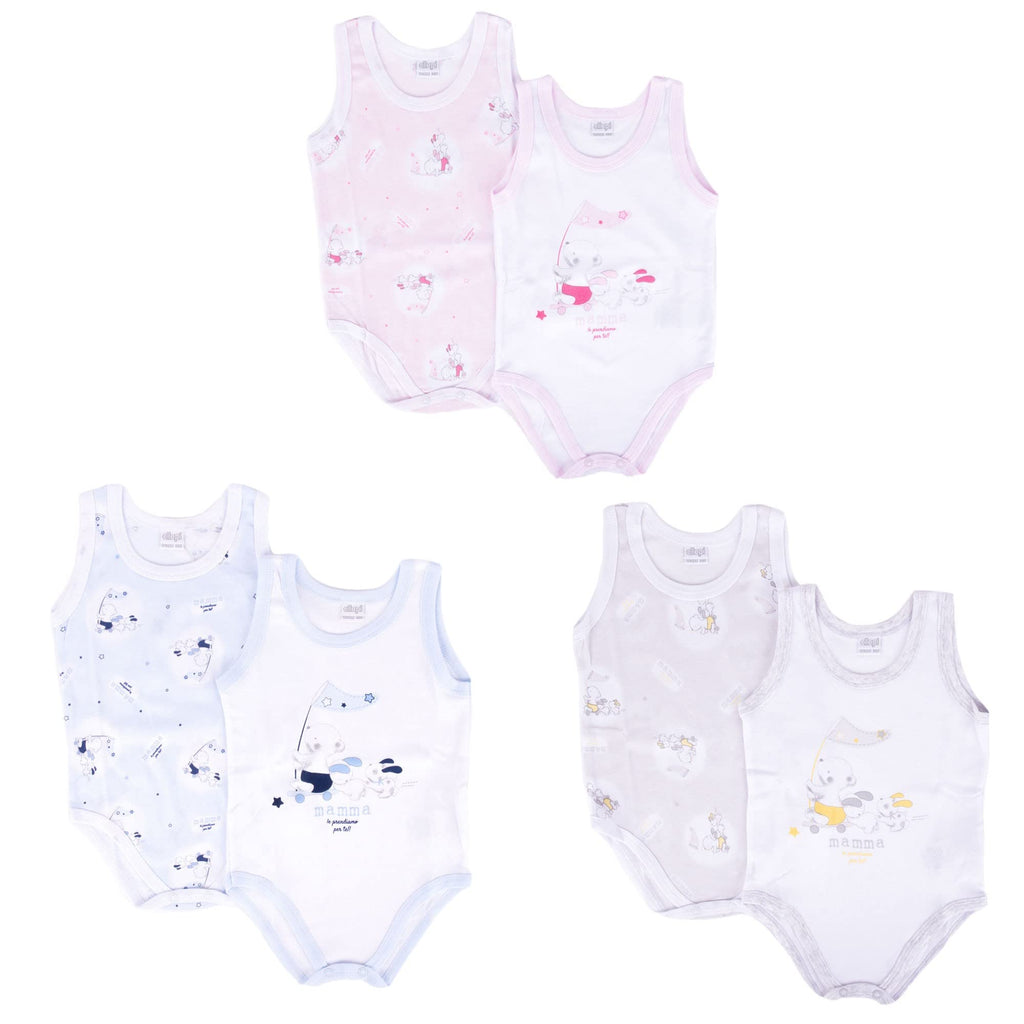 6 body da neonato neonata rosa celeste spalla larga mezza manica caldo cotone o cotone - Home Shopping Italia 