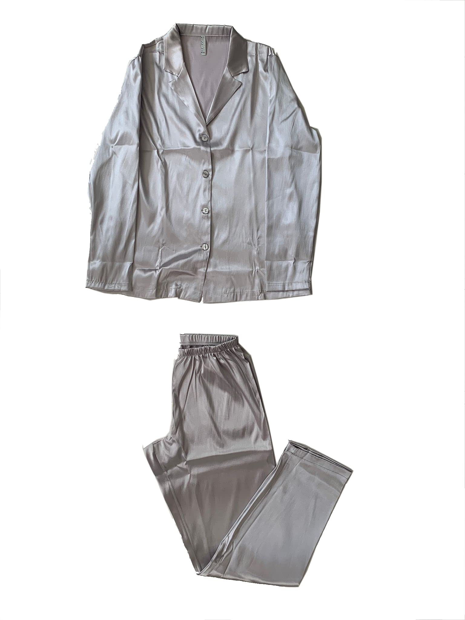 Kissimo Pigiama da Donna Lungo Due Pezzi in Raso Vari Colori e Taglie Art.21D7702 - Home Shopping Italia 