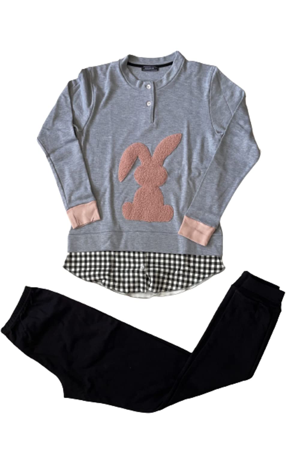 Caracter Pigiama Serafino Lungo Due Pezzi Donna Caldo Cotone Art. P1361 - Exclusive - Home Shopping Italia 
