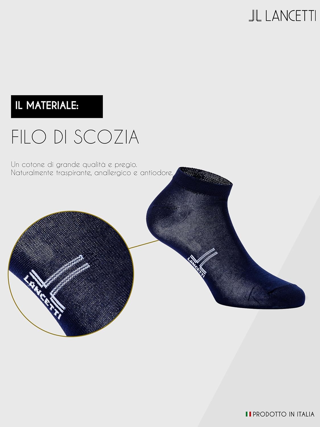 LANCETTI - 6 Paia Calzini Corti Sneaker per Uomo o Donna, Fantasmini in Cotone Filo di Scozia - Home Shopping Italia 