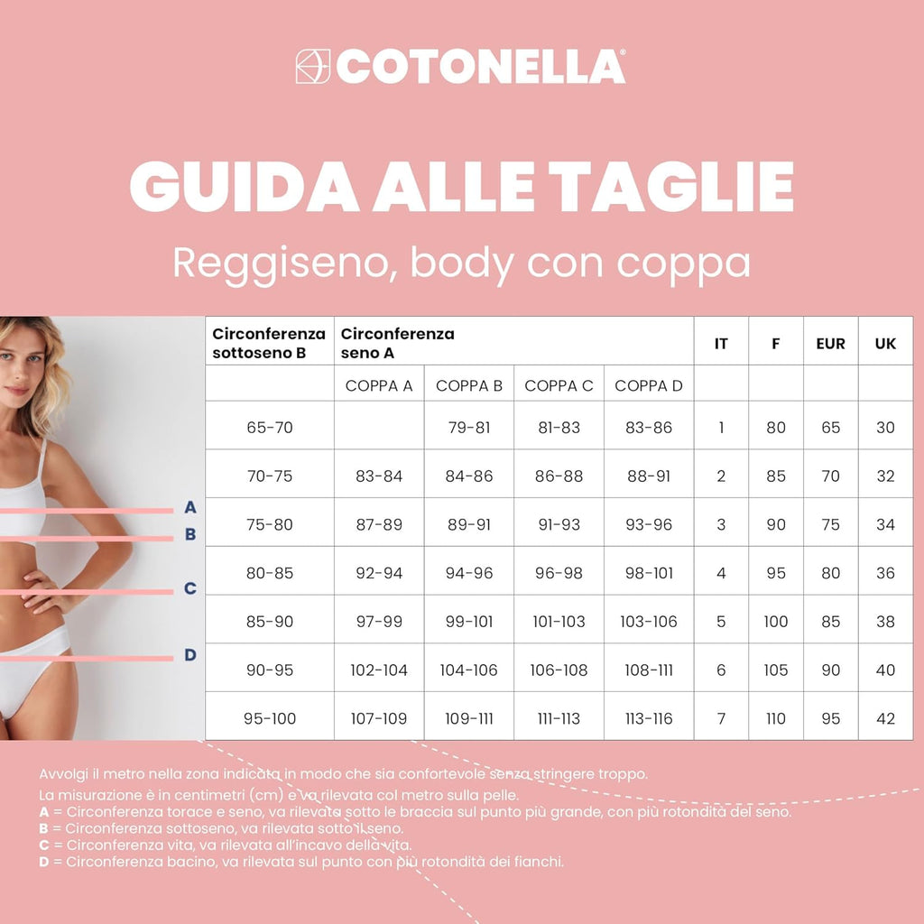 Cotonella, Brassiere in Morbido Cotone Bielastico - Comoda Brassiere dai Bordi Extracomfort - Art. GD065 - Home Shopping Italia 
