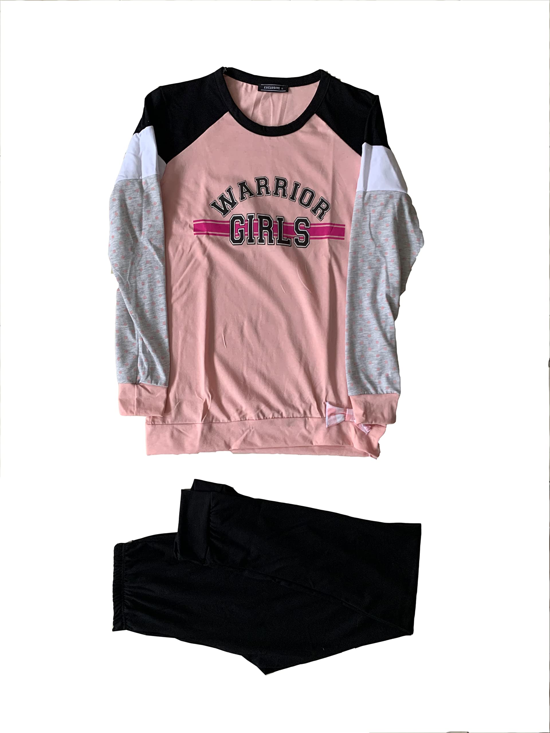 Generic Pigiama da donna lungo in cotone due pezzi vari modelli e taglie rosa grigio - Exclusive - Home Shopping Italia 