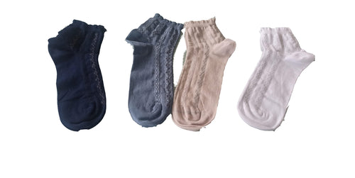 12 Paia calzino corto moda da donna taglia unica in filo di scozia a fantasia in colorazioni assortite Art. DCZ-PPE22001-22003 - 22008 - Pezzini - Home Shopping Italia 