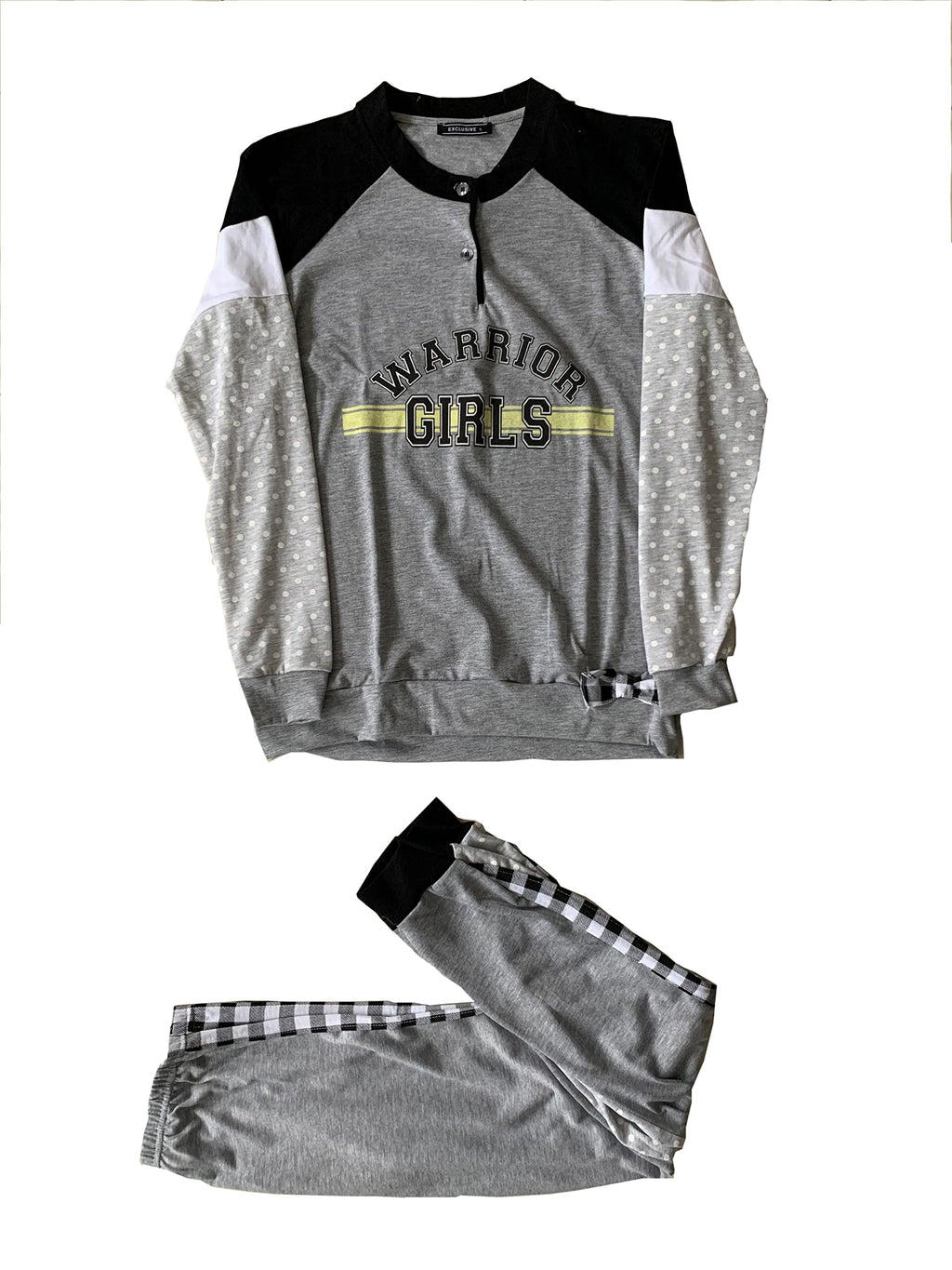 Generic Pigiama da donna lungo in cotone due pezzi vari modelli e taglie rosa grigio - Exclusive - Home Shopping Italia 