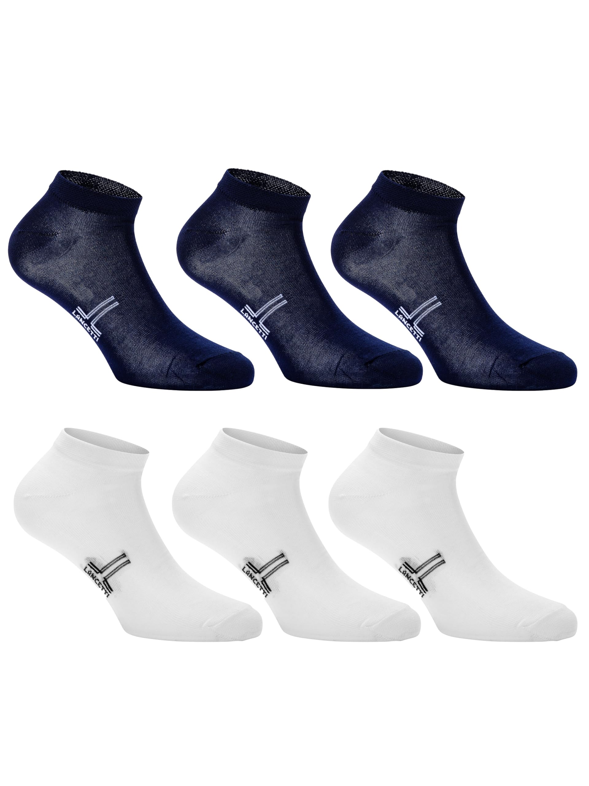 LANCETTI - 6 Paia Calzini Corti Sneaker per Uomo o Donna, Fantasmini in Cotone Filo di Scozia - Home Shopping Italia 